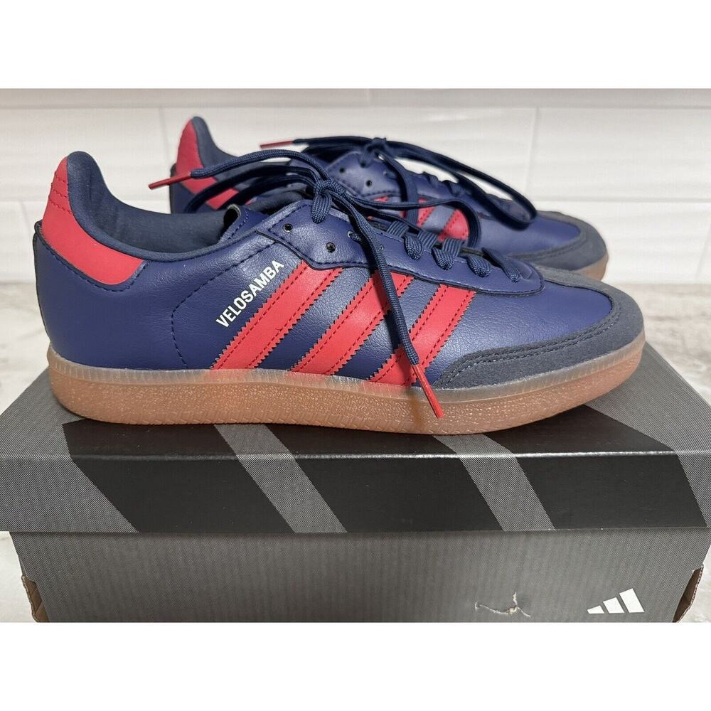Adidas Velosamba Cycling Shoes Size 7 Mens 8 Womens Red Navy Blue NO BOX